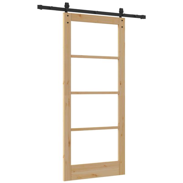 vidaXL Συρόμενη Πόρτα ORKDAL Καφέ 86 x 198.5 cm Ξύλο και μέταλλο
