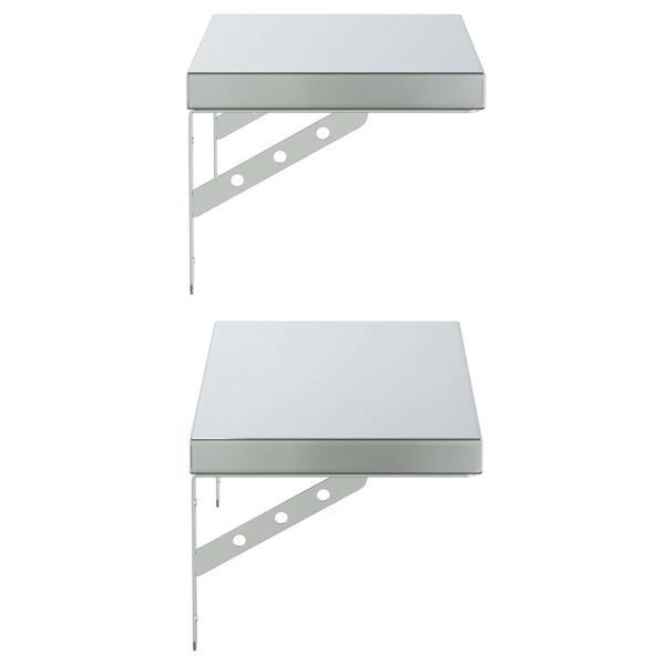 vidaXL Ράφια Τοίχου 2Τεμ. Ασημί 50x23,5 εκ. Ανοξείδωτο Ατσάλι