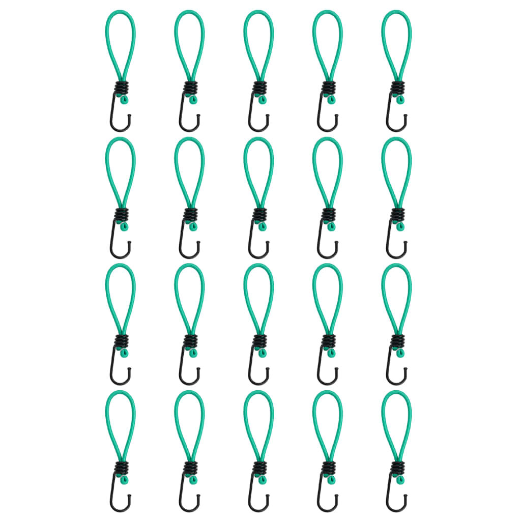 vidaXL Κορδόνια Ελαστικά Bungee με Γάντζο 20 τεμ. 15 εκ.