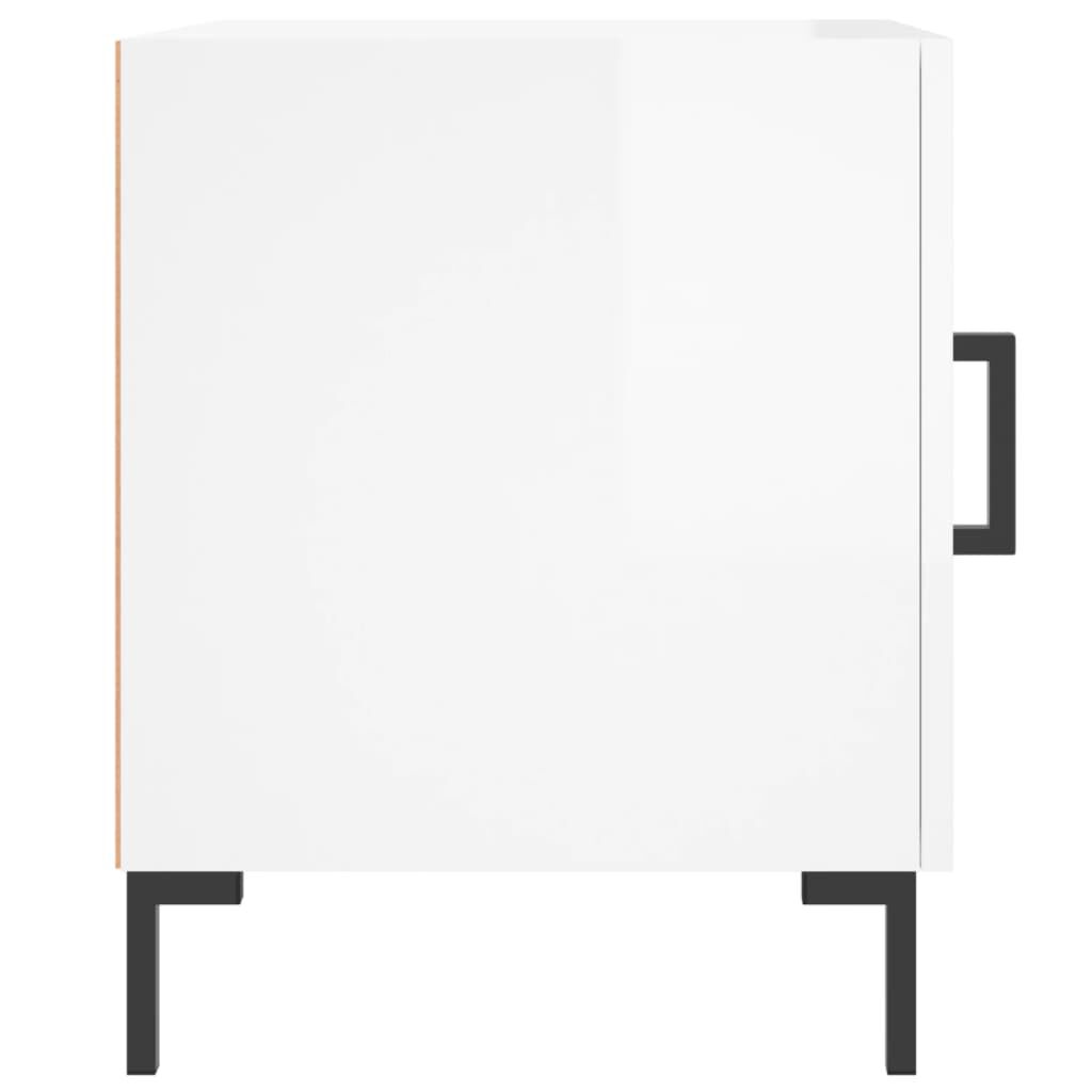 vidaXL Κομοδίνα 2 τεμ. Γυαλ. Λευκό 40 x 40 x 50 εκ. από Επεξεργ. Ξύλο