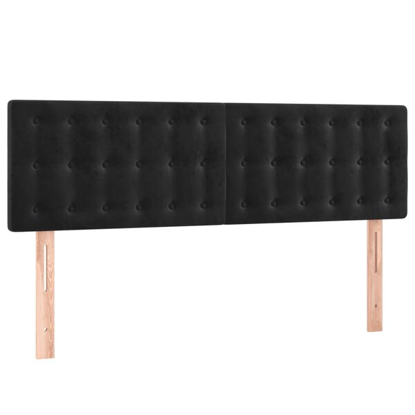vidaXL Κεφαλάρι Κρεβατιού LED Μαύρο 144x5x78/88 εκ. Βελούδινο