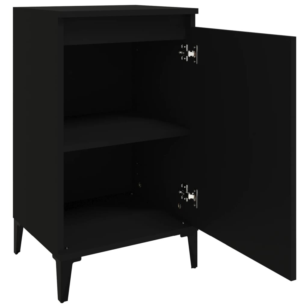 vidaXL Κομοδίνα 2 τεμ. Μαύρα 40 x 35 x 70 εκ. από Επεξεργασμένο Ξύλο
