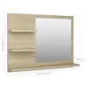 vidaXL Καθρέφτης Μπάνιου Sonoma Δρυς 60 x 10,5 x 45 εκ. Επεξ. Ξύλο