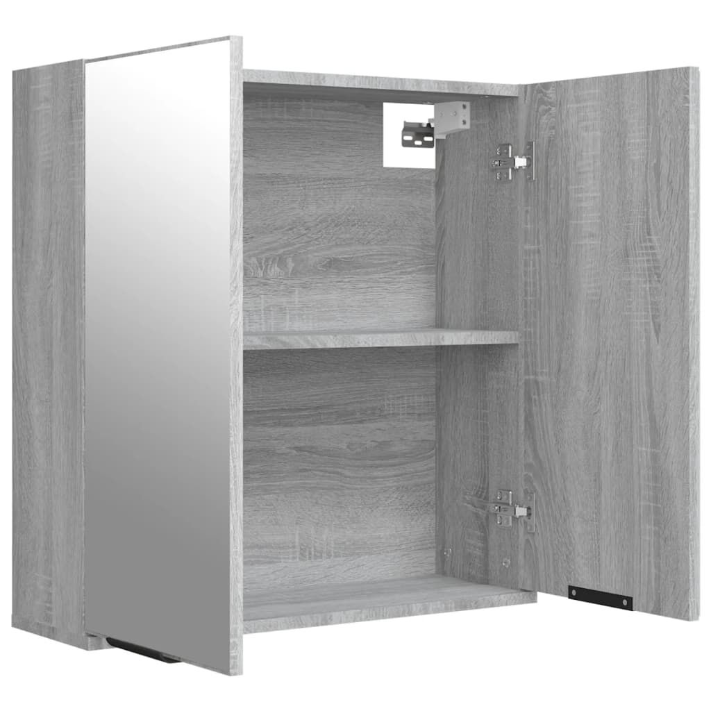 vidaXL Ντουλάπι Μπάνιου με Καθρέφτη Γκρι sonoma 64 x 20 x 67 εκ.