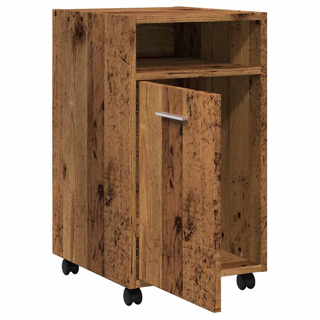 vidaXL Ντουλάπι με ρόδες Παλιό ξύλο 33x38x60 cm Ξύλο μηχανής