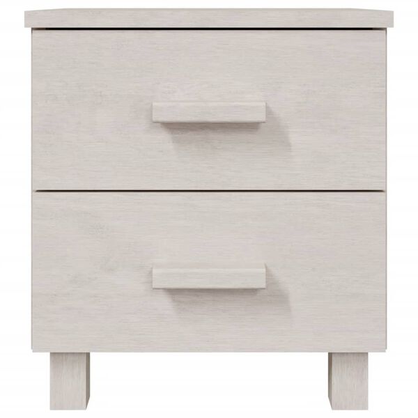 vidaXL Κομοδίνο HAMAR 2 Τεμ. Λευκά 40 x 35 x 44,5εκ. Μασίφ Ξύλο Πεύκου