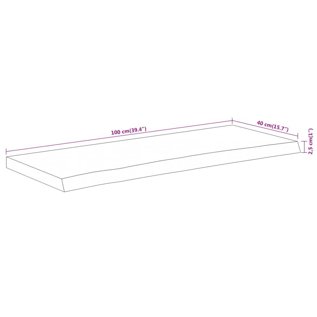 vidaXL Επιφάνεια Τραπεζιού Ορθογώνια 100x40x2,5 εκ. Μασίφ Ξύλο Ακακίας