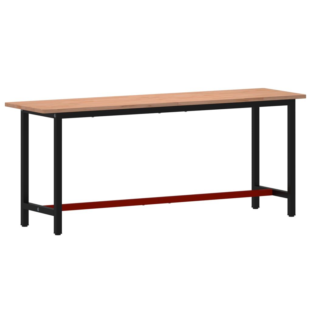 vidaXL Πάγκος Εργασίας 200x55x81,5εκ. από Μασίφ Ξύλο Οξιάς και Μέταλλο
