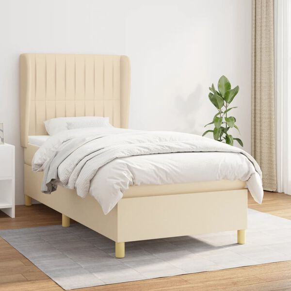 vidaXL &Kappa;&rho;&epsilon;&beta;ά&tau;&iota; Boxspring &mu;&epsilon; &Sigma;&tau;&rho;ώ&mu;&alpha; &Kappa;&rho;&epsilon;&mu; 90x200 &epsilon;&kappa;.&Upsilon;&phi;&alpha;&sigma;&mu;ά&tau;&iota;&nu;&omicron;