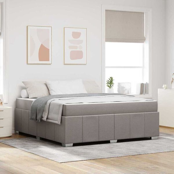 vidaXL Σκελετός Κρεβατιού με στρώμα Taupe 180 x 200 cm ύφασμα