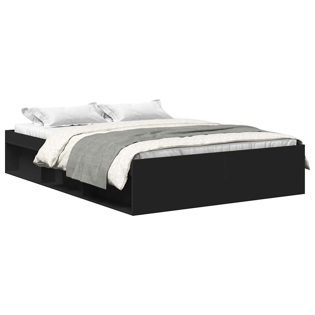 vidaXL Πλαίσιο Κρεβατιού Μαύρο 150 x 200 εκ. King Size