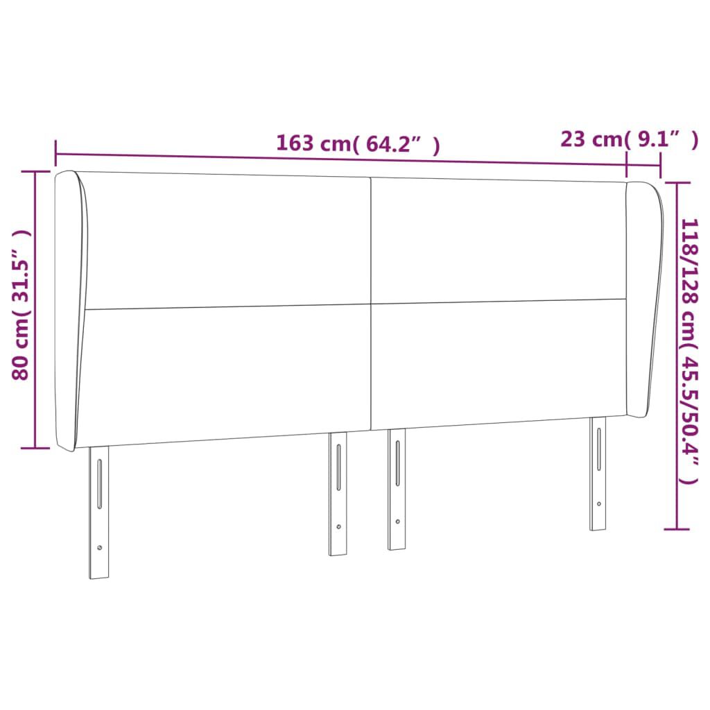 vidaXL Κεφαλάρι με Πτερύγια Κρεμ 163x23x118/128 εκ. Υφασμάτινο