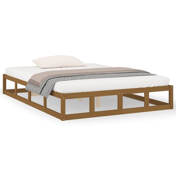 vidaXL Πλαίσιο Κρεβατιού Μελί 120x190 εκ. Μασίφ Ξύλο Small Double