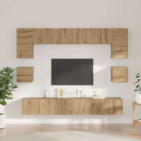 vidaXL &Sigma;&epsilon;&tau; &epsilon;&pi;ί&pi;&lambda;&omicron;&upsilon; &tau;&eta;&lambda;&epsilon;ό&rho;&alpha;&sigma;&eta;&sigmaf; 8 pcs Artisan Oak &Epsilon;&pi;&epsilon;&xi;&epsilon;&rho;&gamma;&alpha;&sigma;&mu;έ&nu;&omicron; &xi;ύ&lambda;&omicron;