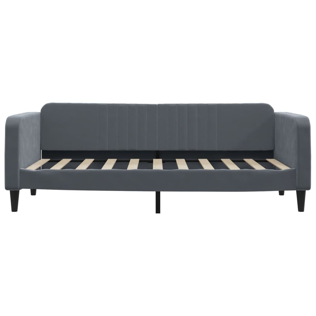 vidaXL Κρεβάτι ημέρας με στρώμα σκούρο γκρι 90x190 cm Βελούδο