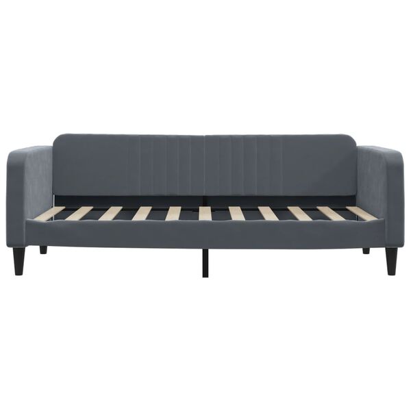 vidaXL Κρεβάτι ημέρας με στρώμα σκούρο γκρι 90x190 cm Βελούδο