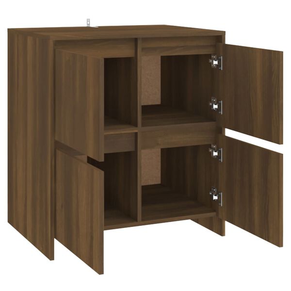 vidaXL Ντουλάπια 2 τεμ. Καφέ Δρυς 70 x 41 x 75 εκ. από Επεξ. Ξύλο
