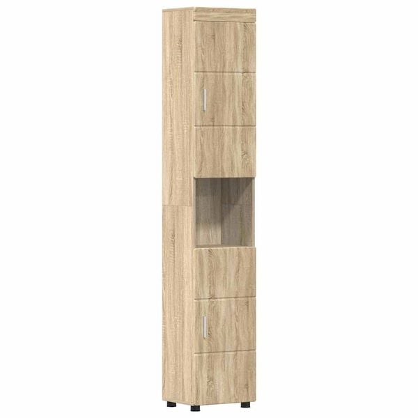 vidaXL Ντουλάπι Μπάνιου με πόρτα TULUM Sonoma Δρυς 37 x 31.5 x 203 εκ