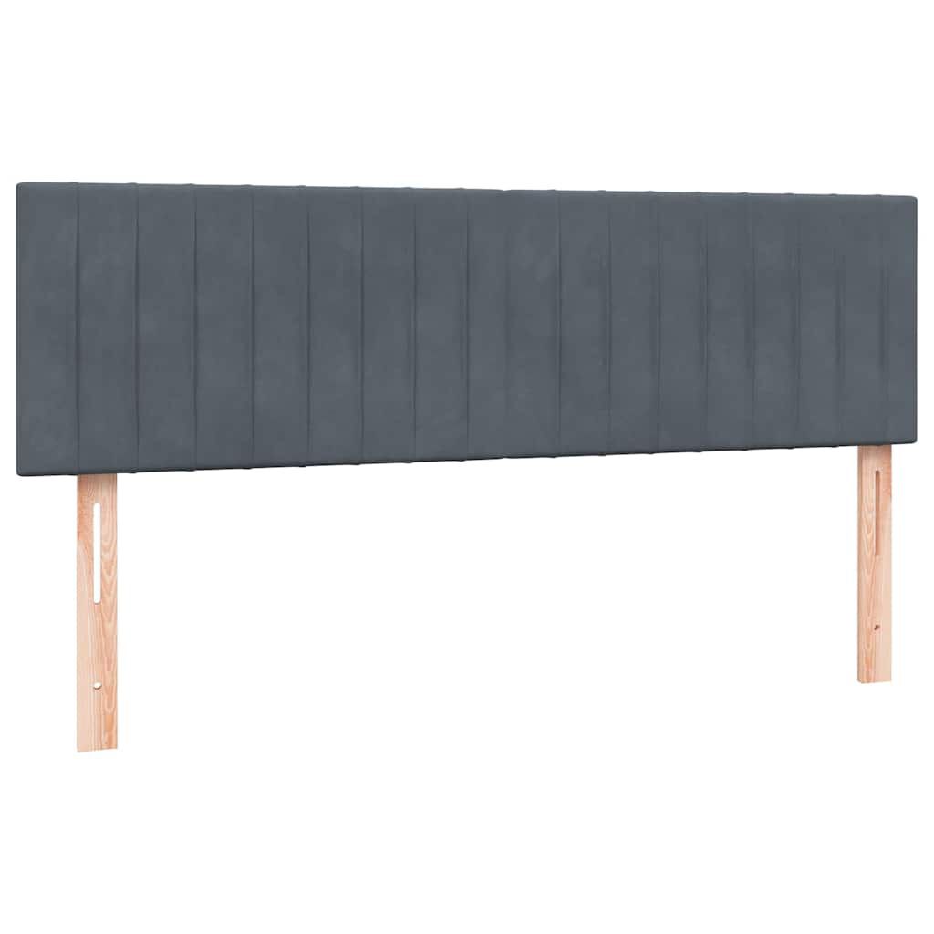vidaXL Κρεβάτι Boxspring με Στρώμα Σκούρο Γκρι 140x210 εκ. Βελούδινο