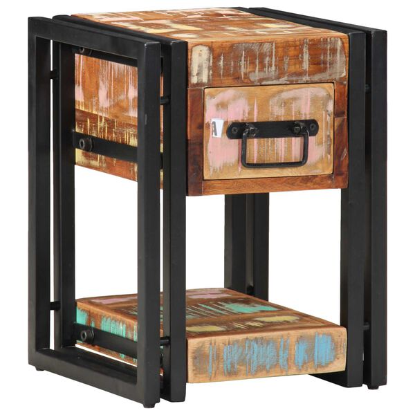 vidaXL Νυχτερινό Τραπέζι 40x40x40 εκ. Από Μασίφ Ανακυκλωμένο Ξύλο