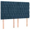 vidaXL Κρεβάτι Boxspring με Στρώμα & LED Σκ. Μπλε 140x190εκ. Βελούδινο