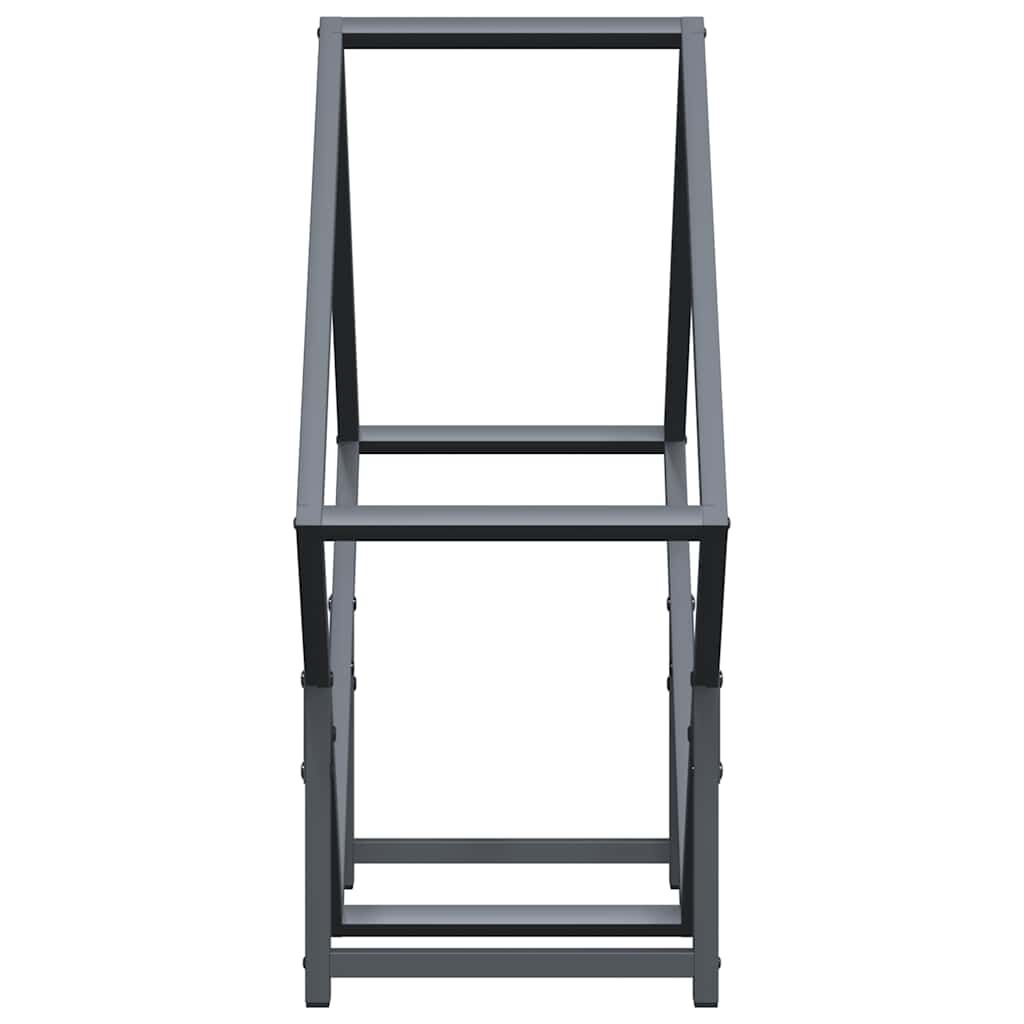 vidaXL Ράφι για καυσόξυλα Ανθρακί 60x25x60 cm Ατσάλι ψυχρής έλασης
