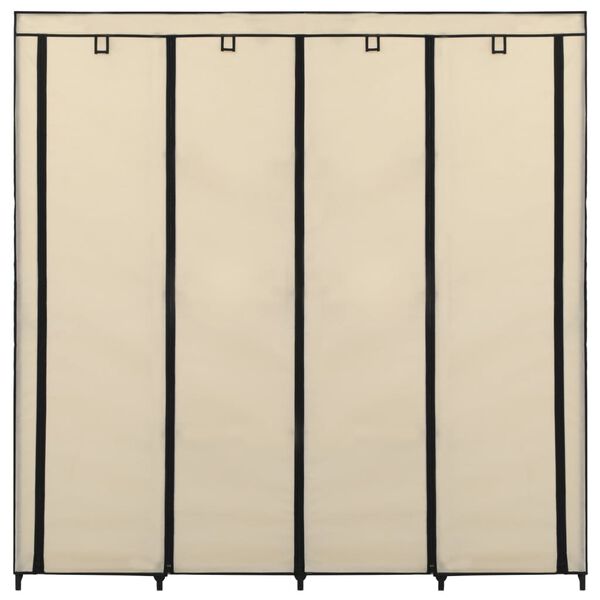 vidaXL Ντουλάπα με 4 Αποθηκευτικά Τμήματα Κρεμ 175 x 45 x 170 εκ.