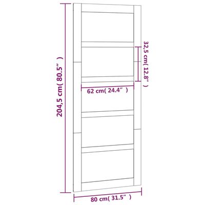 vidaXL Πόρτα Αχυρώνα 80 x 1,8 x 204,5 εκ. από Μασίφ Ξύλο Πεύκου