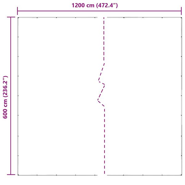 vidaXL Σαφής μουσαμάς με οπές 6x12 m PVC