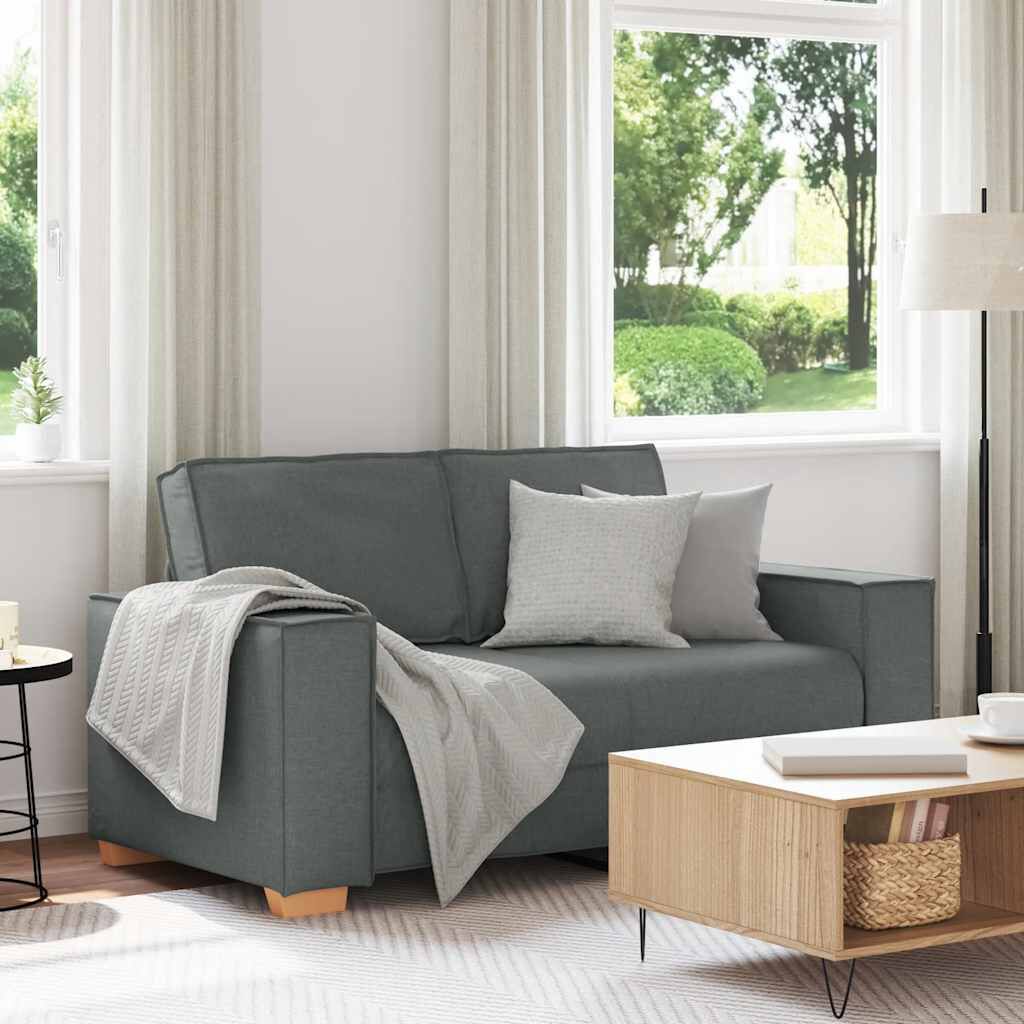 vidaXL Διθέσιος Καναπές Σκούρο Γκρι 120 εκ. Υφασμάτινος