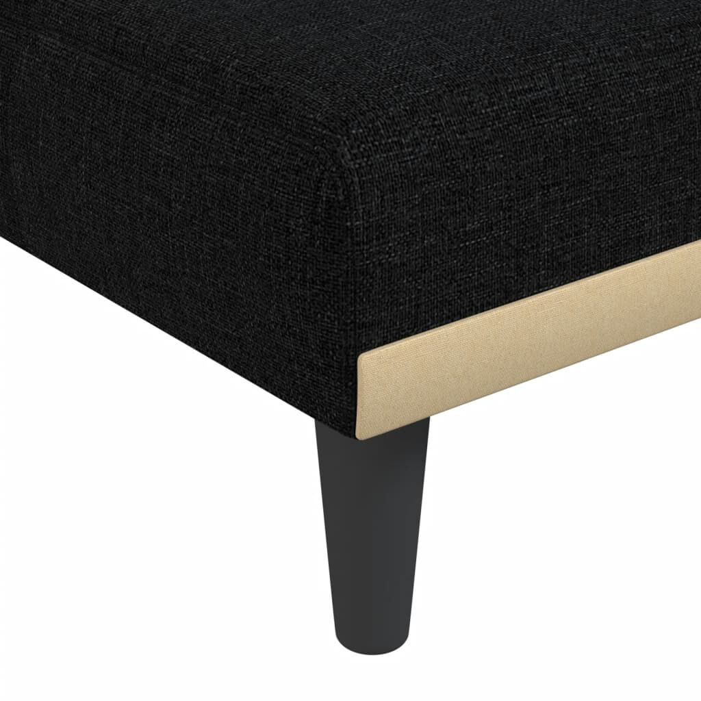 vidaXL Καναπές Κρεβάτι Γωνιακός Μαύρος 255x140x70 εκ. Υφασμάτινος