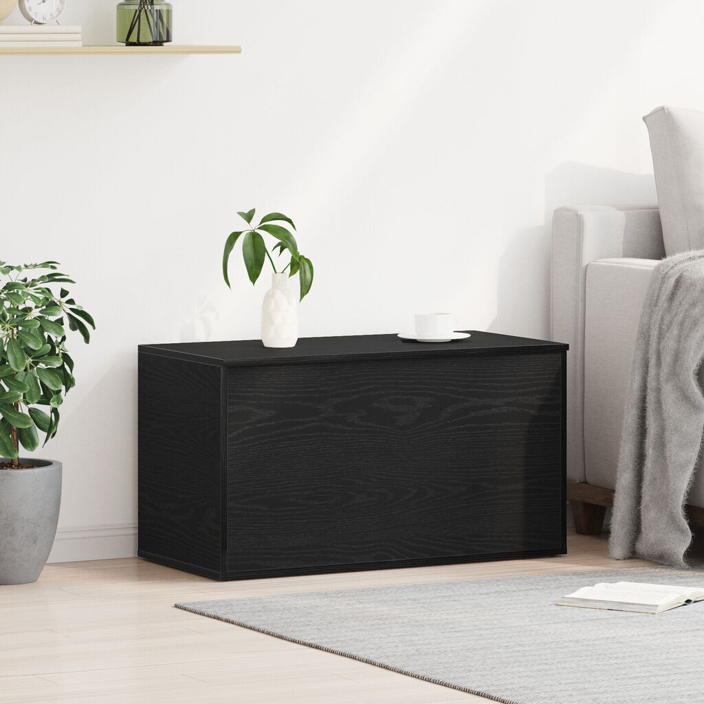 vidaXL Κουτί Αποθήκευσης Μαύρος Δρυς 84x42x46 εκ. Ξύλο επεξεργασμένο