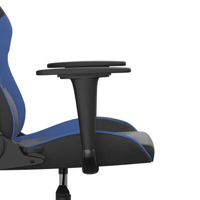 vidaXL Καρέκλα Gaming Μασάζ Μαύρο/Μπλε από Συνθετικό Δέρμα