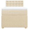 vidaXL Κρεβάτι Boxspring με Στρώμα Κρεμ 90x190 εκ.Υφασμάτινο