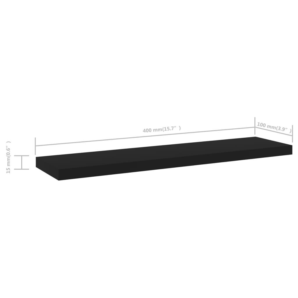 vidaXL Ράφια Βιβλιοθήκης 4 τεμ. Μαύρα 40x10x1,5 εκ. από Επεξ.Ξύλο