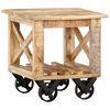 vidaXL Βοηθητικό Τραπέζι με Ρόδες 40x40x42 εκ. Ακατέργαστο Ξύλο Μάνγκο