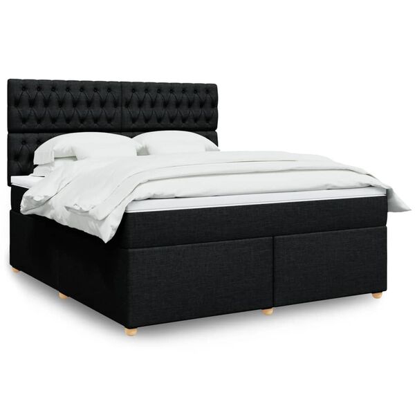 vidaXL &Kappa;&rho;&epsilon;&beta;ά&tau;&iota; Boxspring &mu;&epsilon; &Sigma;&tau;&rho;ώ&mu;&alpha; &Mu;&alpha;ύ&rho;&omicron; 180x200 &epsilon;&kappa;. &Upsilon;&phi;&alpha;&sigma;&mu;ά&tau;&iota;&nu;&omicron;