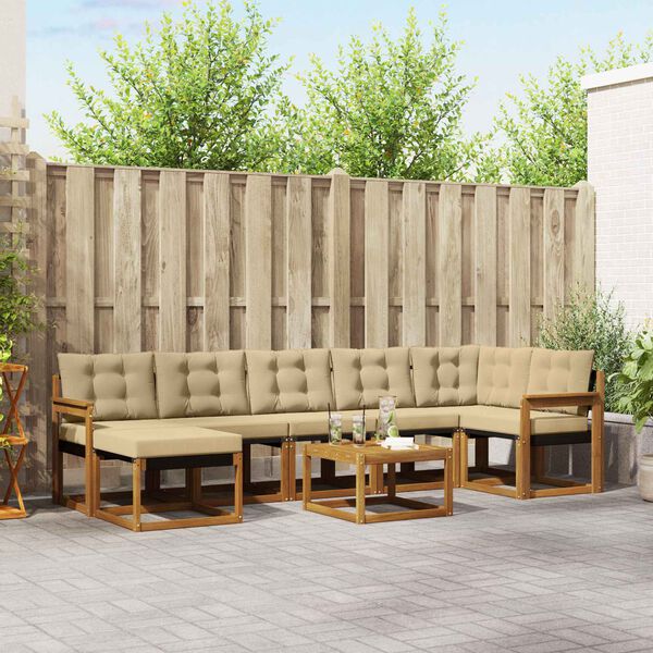 vidaXL &Sigma;&epsilon;&iota;&rho;ά &Kappa;&alpha;&nu;&alpha;&pi;έ &Epsilon;&xi;&omega;&tau;&epsilon;&rho;&iota;&kappa;&omicron;ύ &mu;&epsilon; &mu;&alpha;&xi;&iota;&lambda;ά&rho;&iota; 8 pcs &Phi;&upsilon;&sigma;&iota;&kappa;ό &kappa;&alpha;&iota; &Mu;&pi;&epsilon;&zeta;