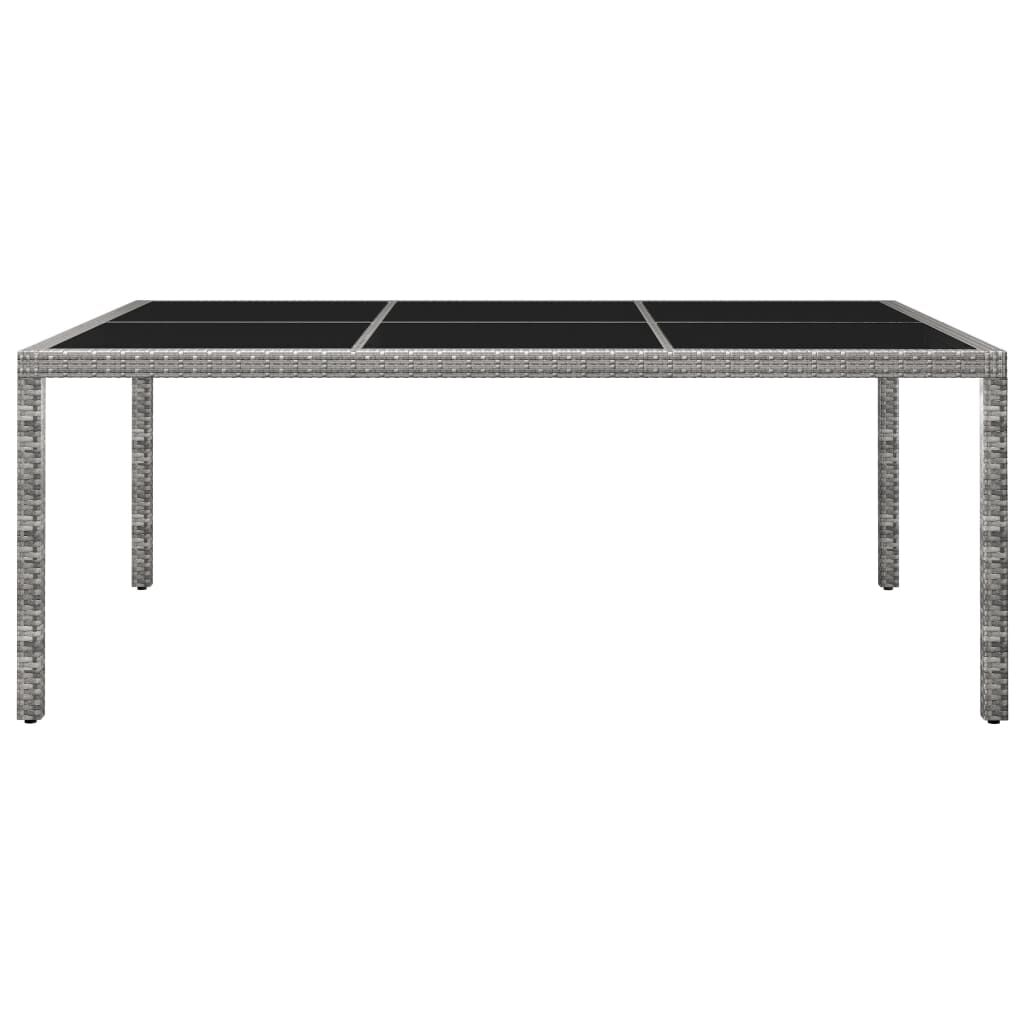 vidaXL Τραπεζαρία Εξωτερικού Χώρου Γκρι 200x150x74 εκ. Συνθετ. Ρατάν