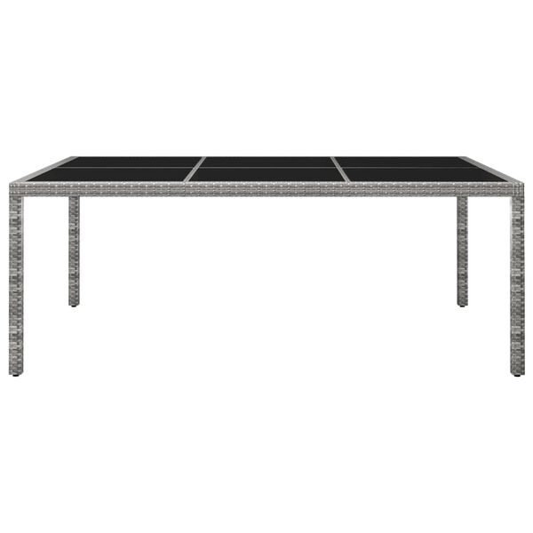 vidaXL Τραπεζαρία Εξωτερικού Χώρου Γκρι 200x150x74 εκ. Συνθετ. Ρατάν