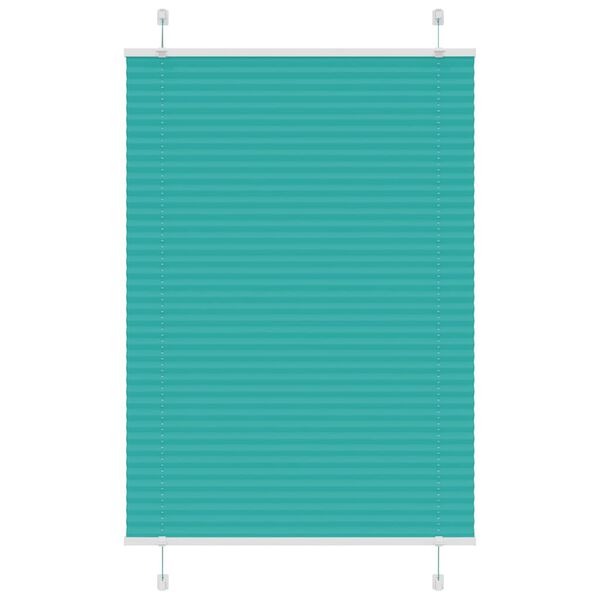 vidaXL Πλισέ περσίδα πετρόλ πράσινο 100x150 cm Πλάτος υφάσματος 99,4cm
