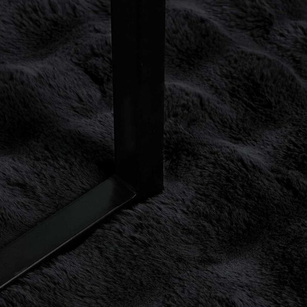 vidaXL Ψεύτικη κουβέρτα από κουνέλι 4 pcs Μαύρο 220 x 240 cm