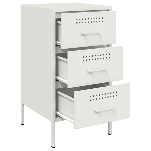 vidaXL Κομοδίνο Λευκό 36x39x68 εκ. από Χάλυβα
