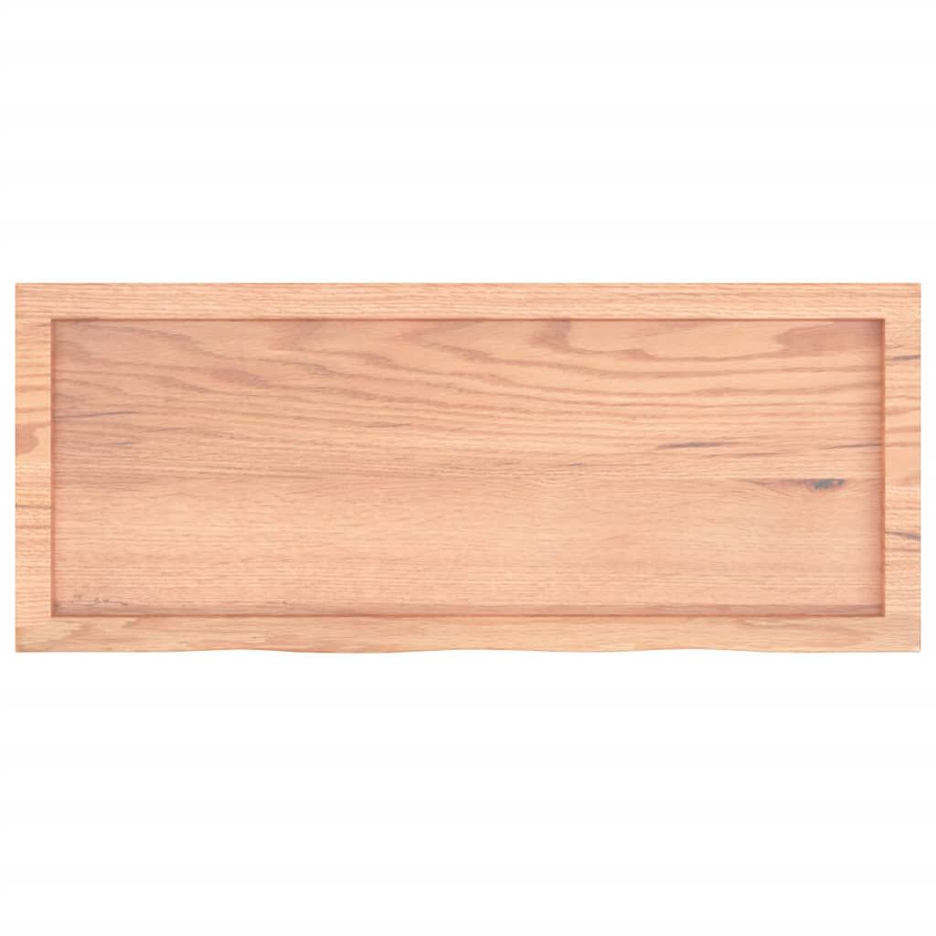 vidaXL Ράφι Τοίχου Ανοιχτό Καφέ 100x40x(2-4)εκ. Επεξ. Μασίφ Ξύλο Δρυός
