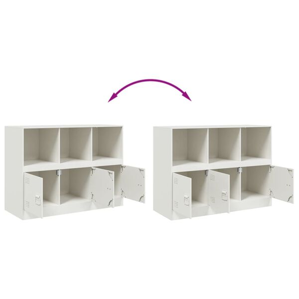 vidaXL Μπουφές Λευκός 99x39x73 εκ. από Ατσάλι