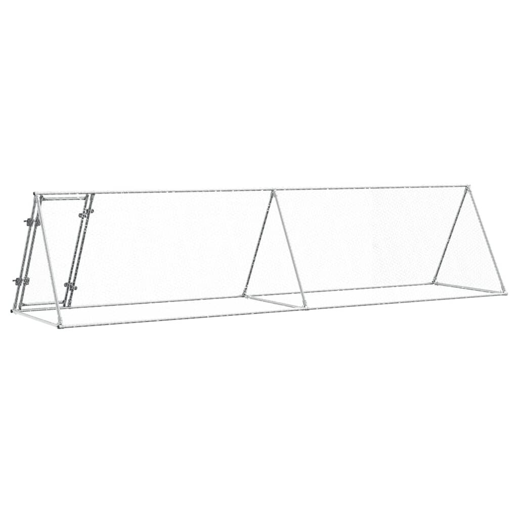 vidaXL Κοτέτσι - Κλουβί Ασημί 400x105x91 εκ. από Γαλβανισμένο Χάλυβα
