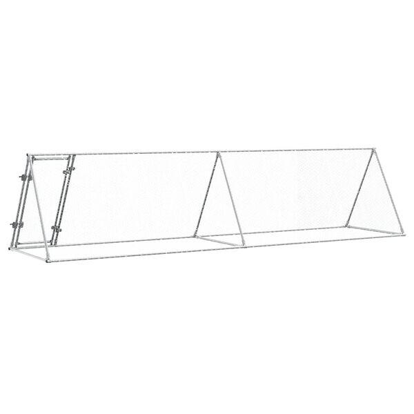 vidaXL Κοτέτσι - Κλουβί Ασημί 400x105x91 εκ. από Γαλβανισμένο Χάλυβα