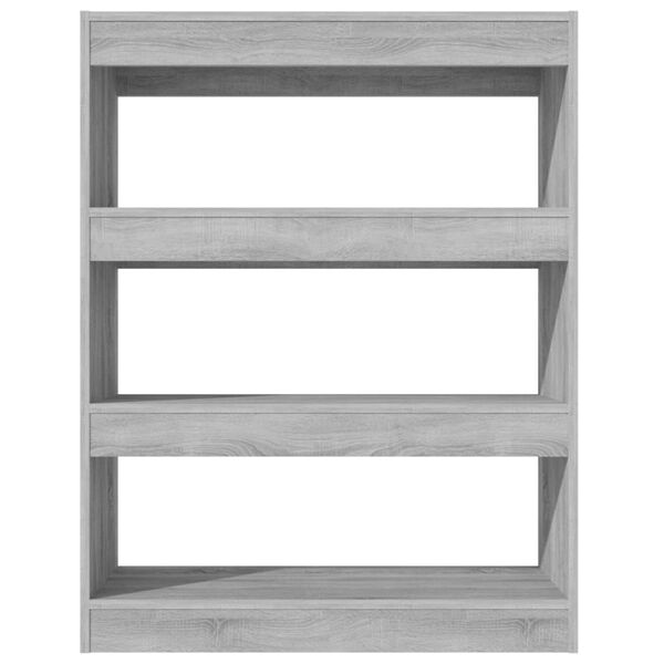 vidaXL Βιβλιοθήκη/Διαχωρ. Χώρου Γκρι Sonoma 80x30x103 εκ Επεξεργ. Ξύλο
