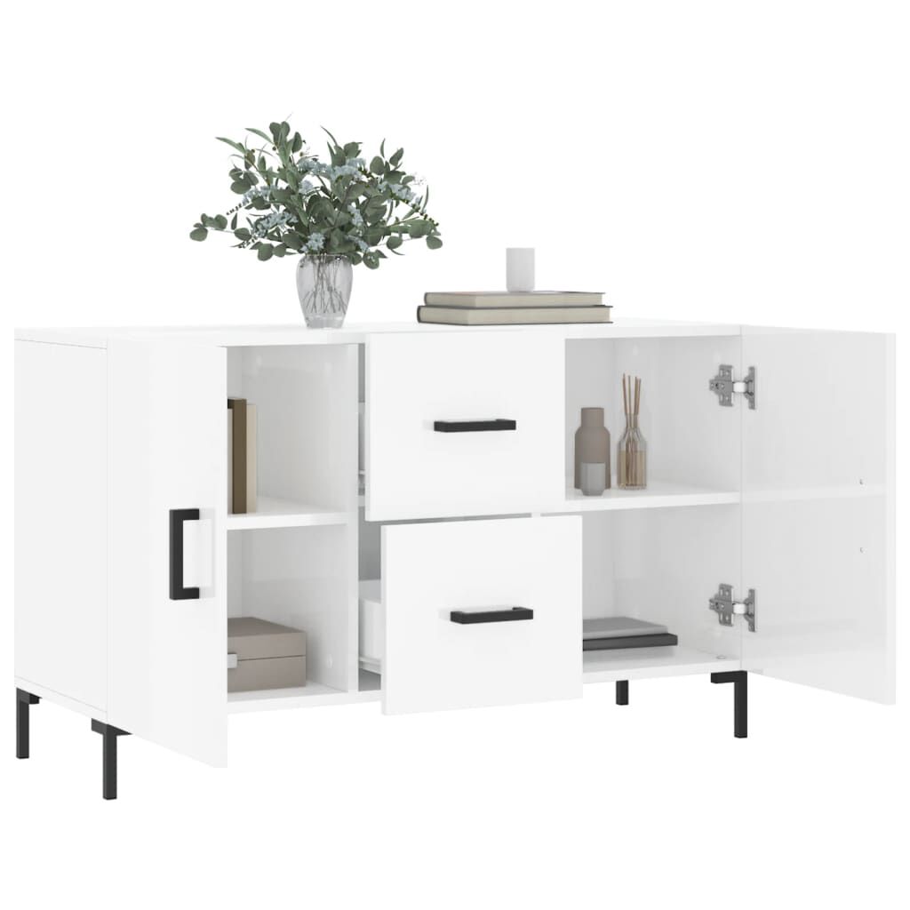 vidaXL Ντουλάπι Γυαλιστερό Λευκό 100 x 36 x60 εκ. Επεξεργασμένο Ξύλο