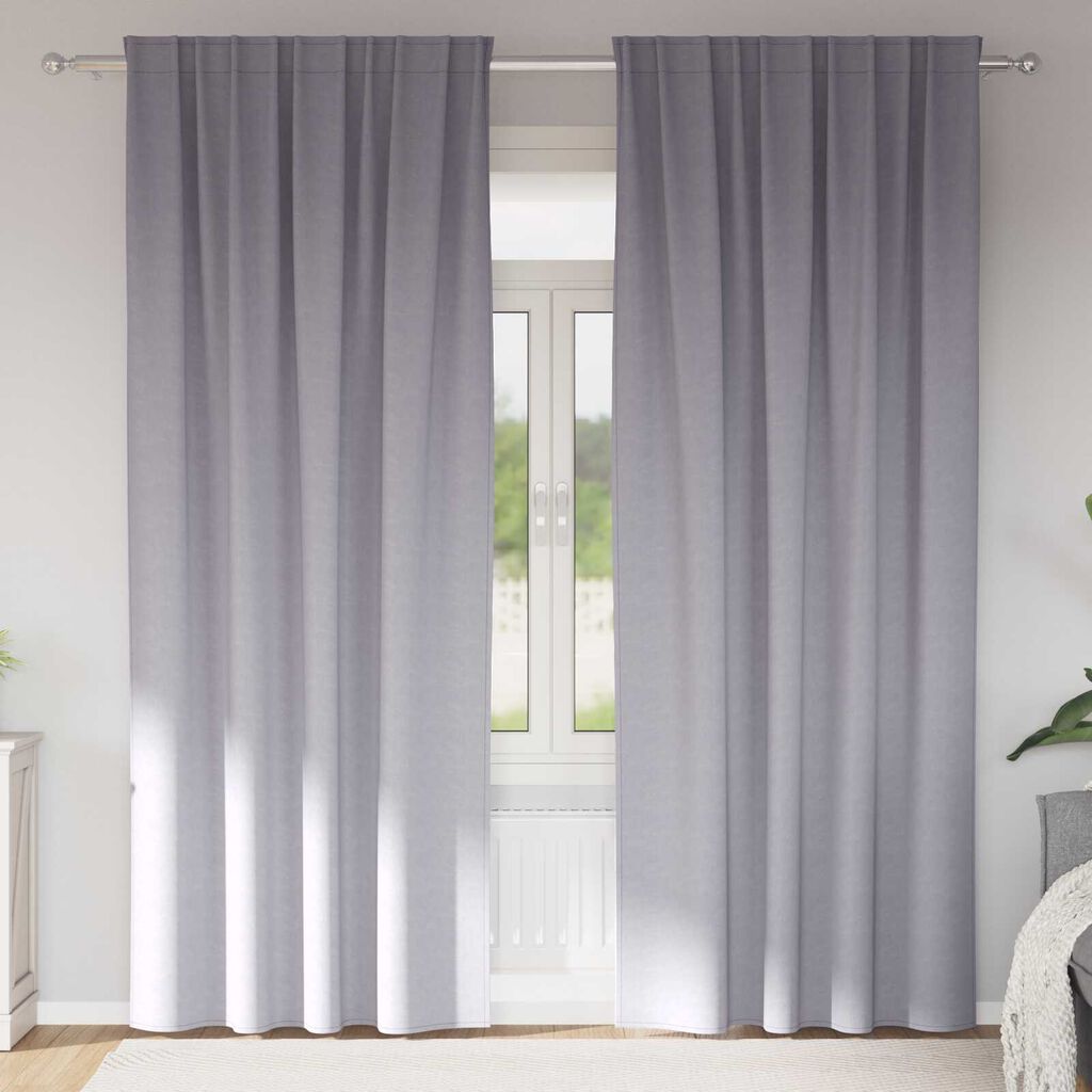 vidaXL Κουρτίνες 2 pcs Μεταλλικό Γκρι 245 x 140 εκ. Πολυεστέρας